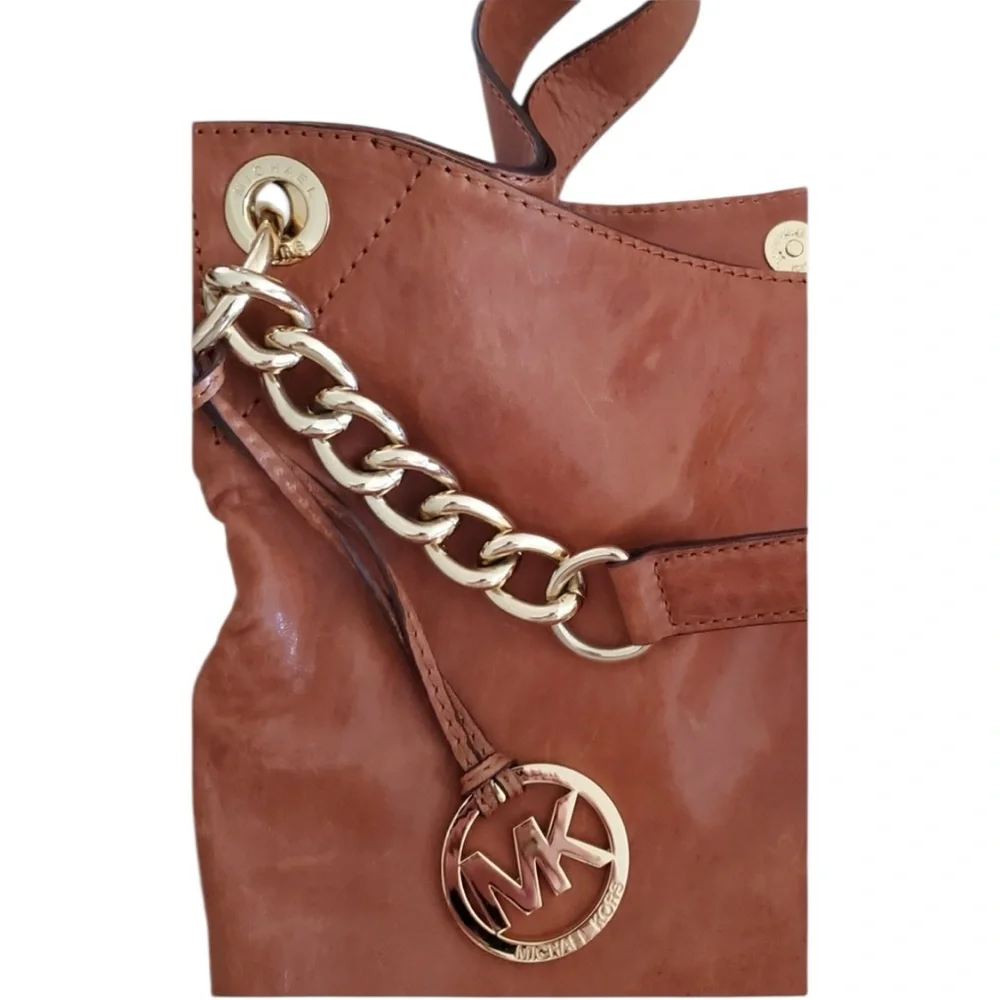 EUC Michael Kors Uptown Astor Brown Hobo Bag Boho style gold hardware - Picture 11 of 13